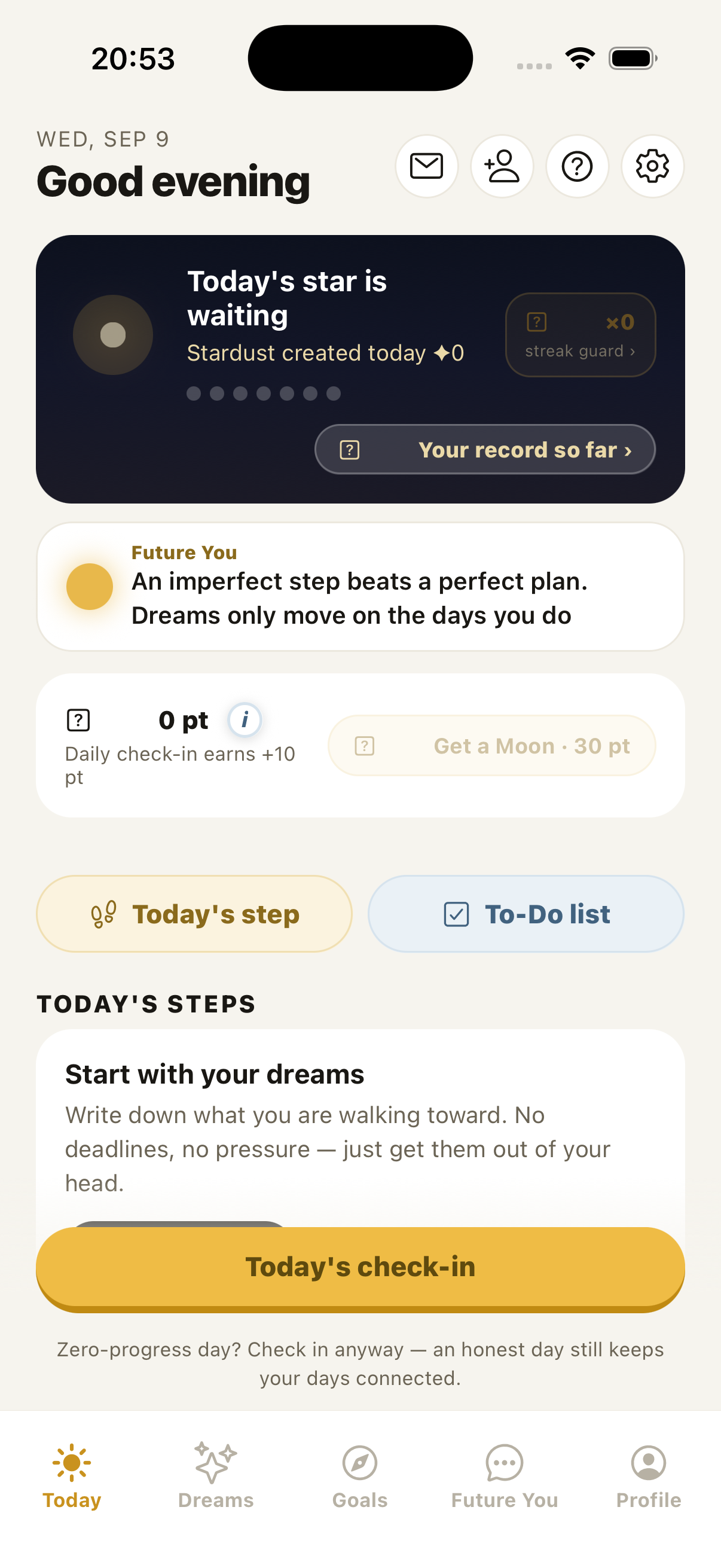 Build a route / Today's step